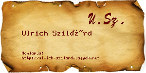 Ulrich Szilárd névjegykártya